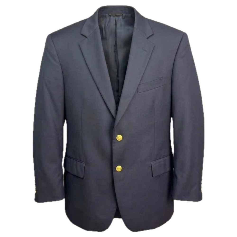 Brooks Brothers Blazer Mens 42S Navy 346 Madison Fit Wool Sport Coat Gold Button